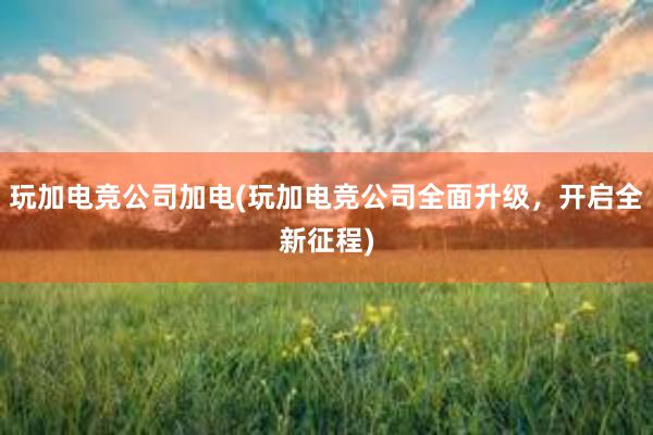 玩加电竞公司加电(玩加电竞公司全面升级，开启全新征程)