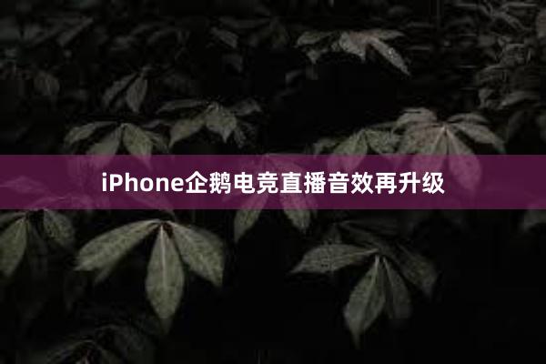 iPhone企鹅电竞直播音效再升级