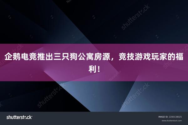 企鹅电竞推出三只狗公寓房源，竞技游戏玩家的福利！